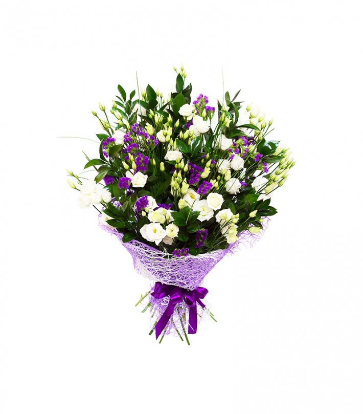 זר ליזיאנטוס סגול לבן זר ליזיאנטוס לבן סגול