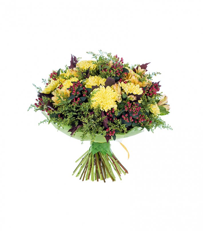 זר חרציות צהוב זר פרחים צהוב