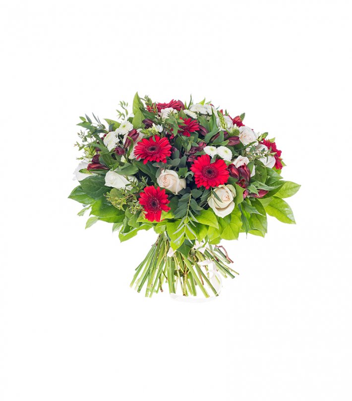 זר אדום לבן זר פרחים אדום לבן