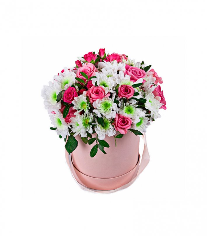 סידור ורדים וגרברות סידור ורדים וגרברות בקופסה ורודה